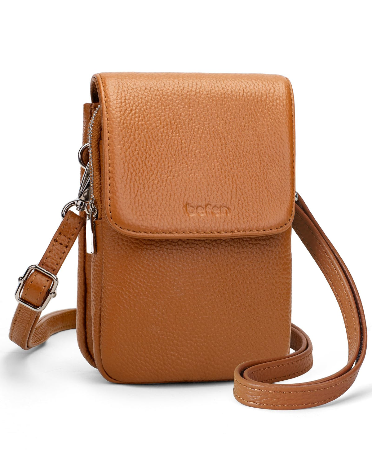 Genuine Leather Crossbody Bag with RFID Blocking Card Slots N146081