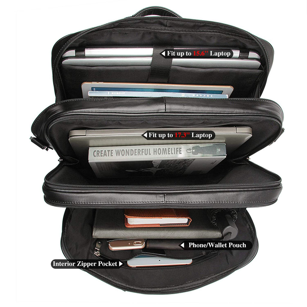 Cowhide Leather 17.3 Inch Messenger Bag Laptop Briefcase L182192