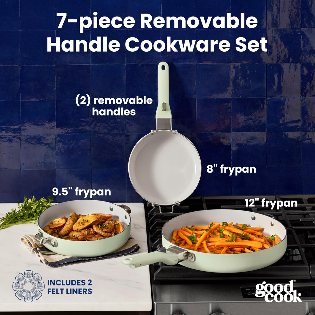 7 Piece Ceramic Nonstick Cookware Set W7898