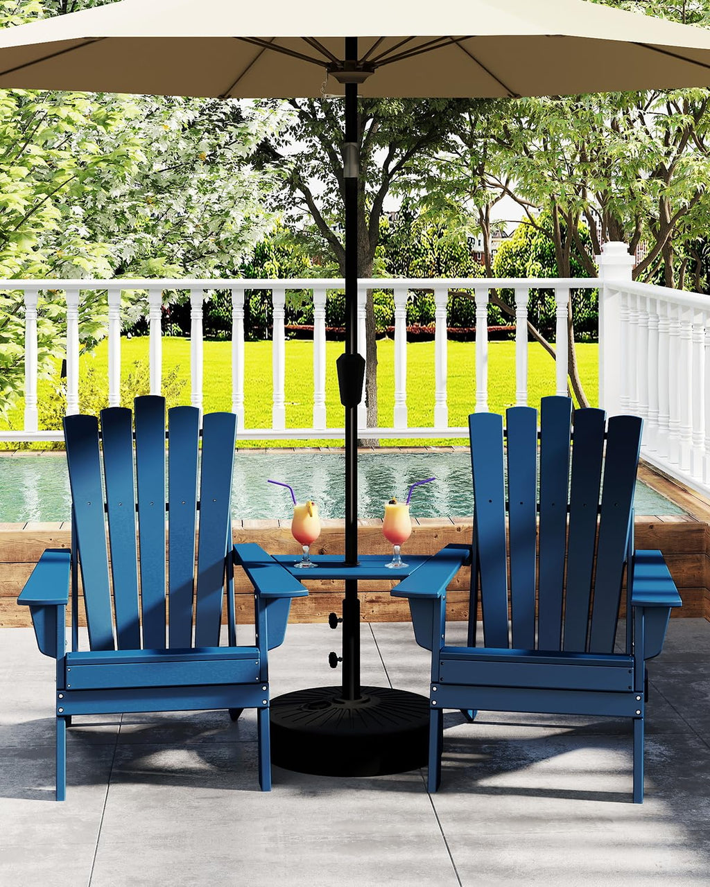 Blue Folding Adirondack Chairs Set of 2 Y83676