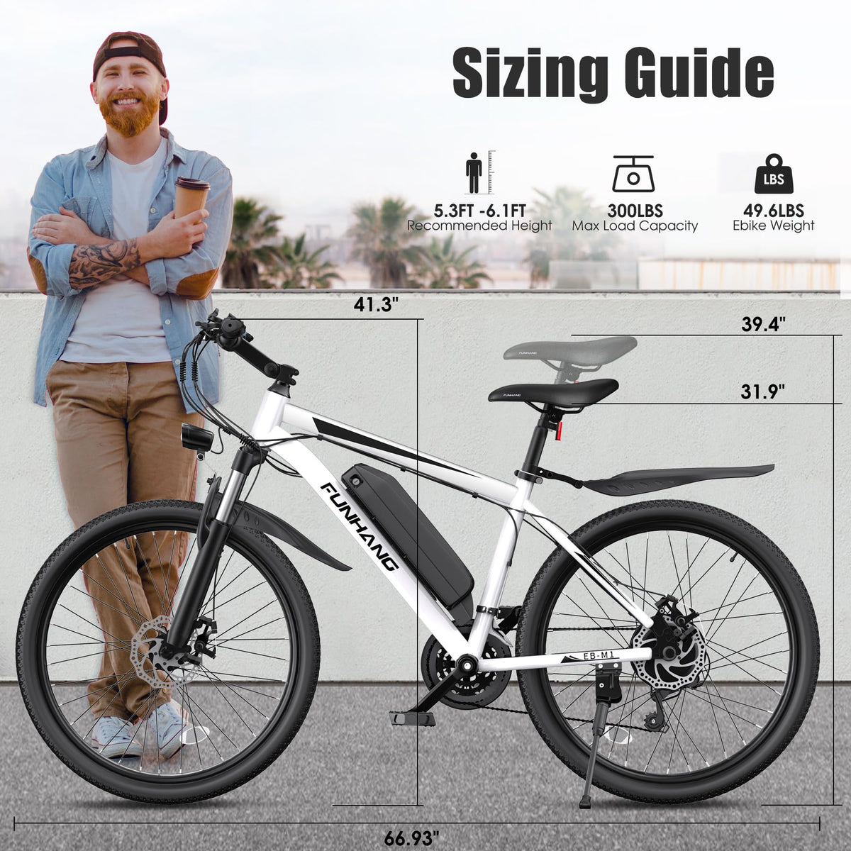 1000W 50Miles 26" Electric Mountain Bike with 48V Removable Battery H95134