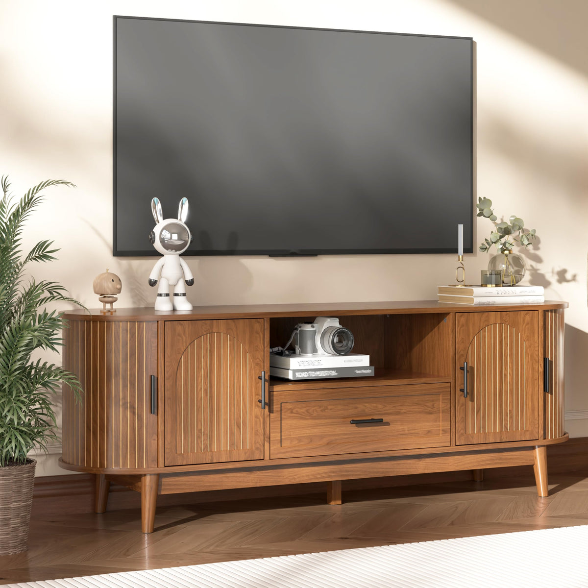 63" Fluted TV Stand with Drawers L5816