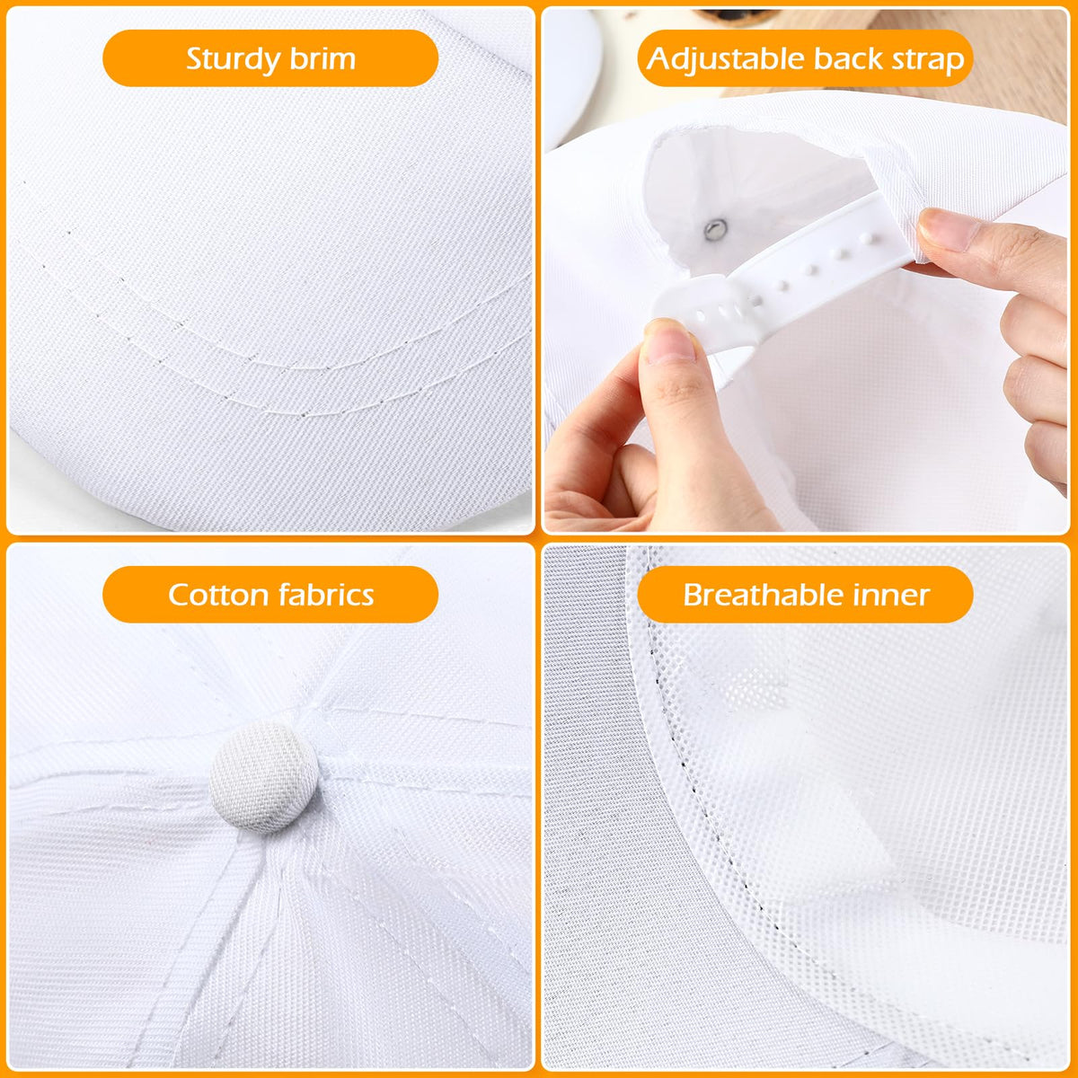 White Adjustable Baseball Hat G4117