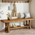 Brown Solid Wood Entryway Bench S49771