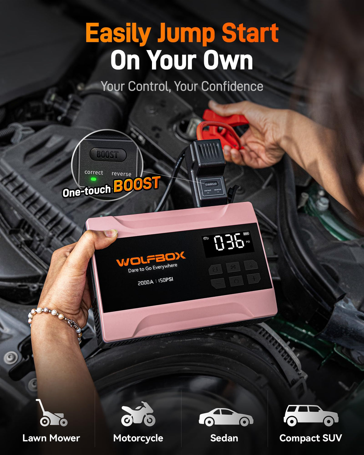 2000A Jump Starter with Air Compressor P472