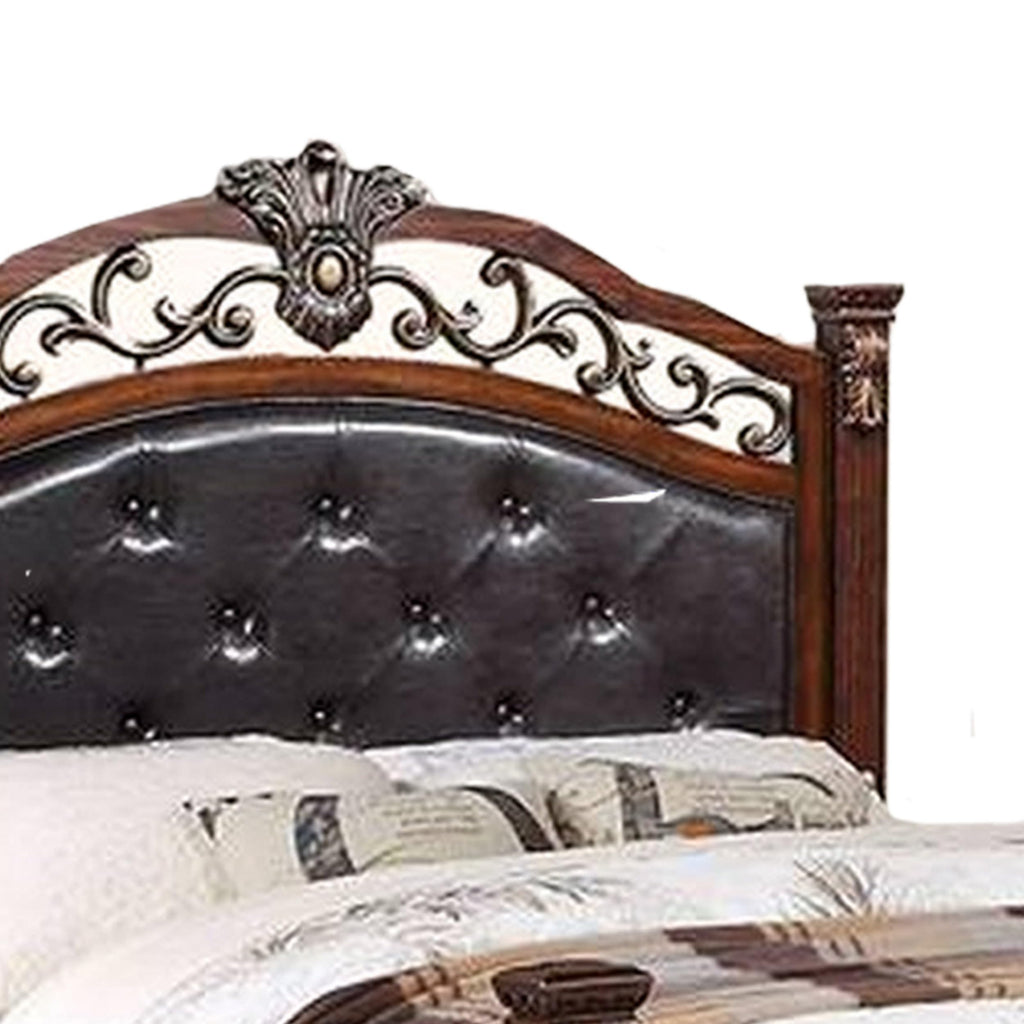 California King Button Tufted Upholstered Bed E8587