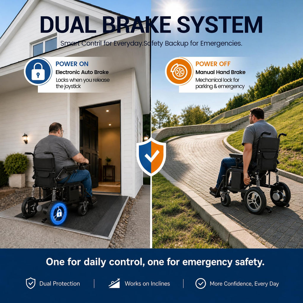 Electric Wheelchair with Dual Shock Absorption F6570