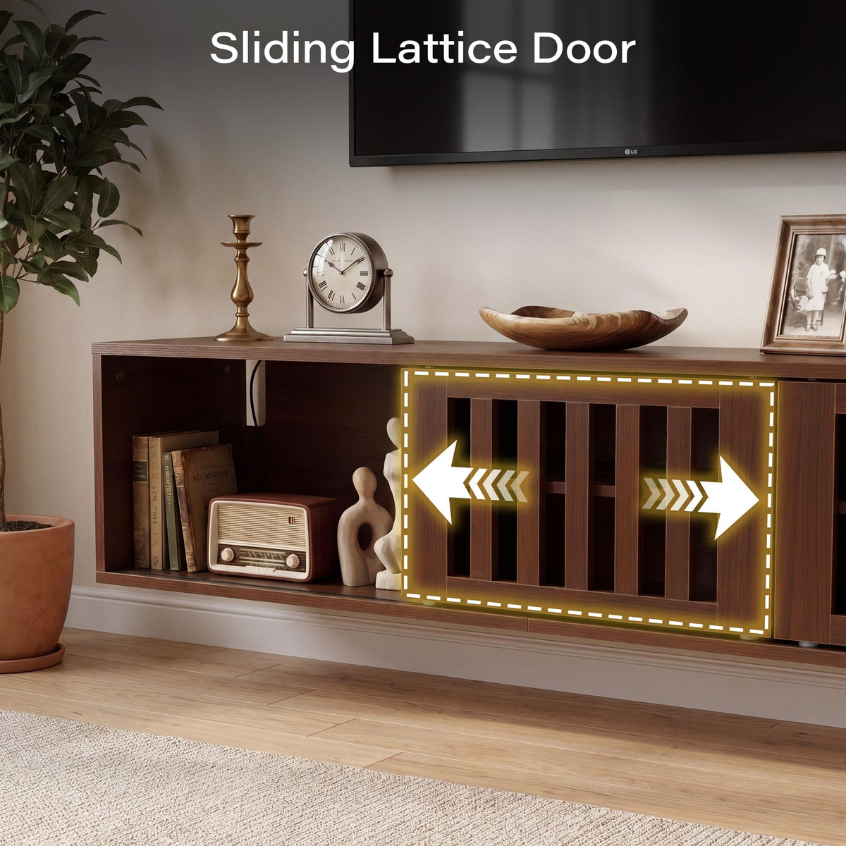 59" Floating TV Stand with Power Outlet C28580