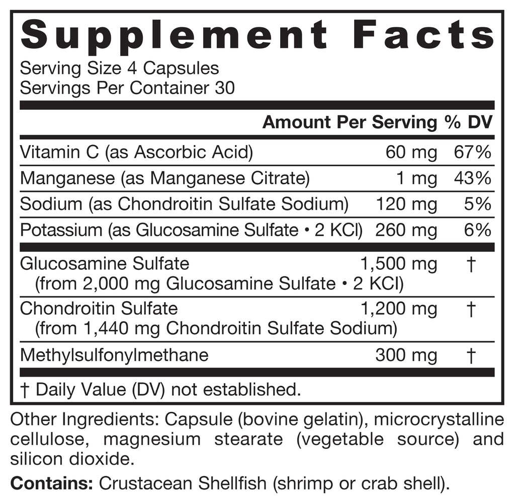 Glucosamine, Chondroitin, and MSM, 120 Capsules R6427
