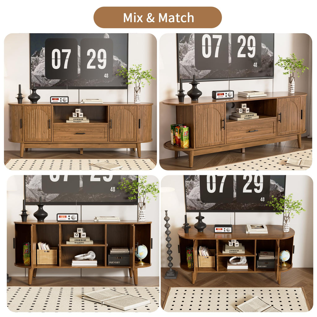 63" Fluted TV Stand with Drawers L5816