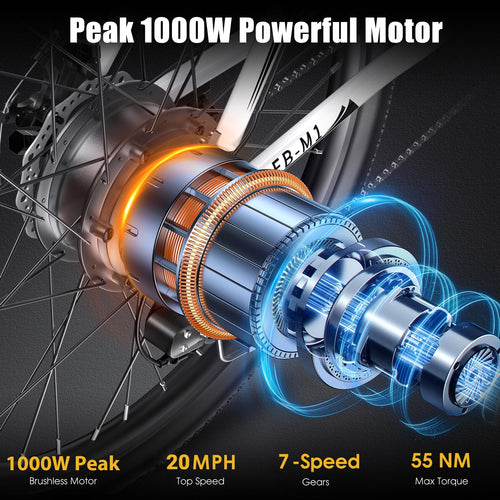 1000W 50Miles 26" Electric Mountain Bike with 48V Removable Battery H95134