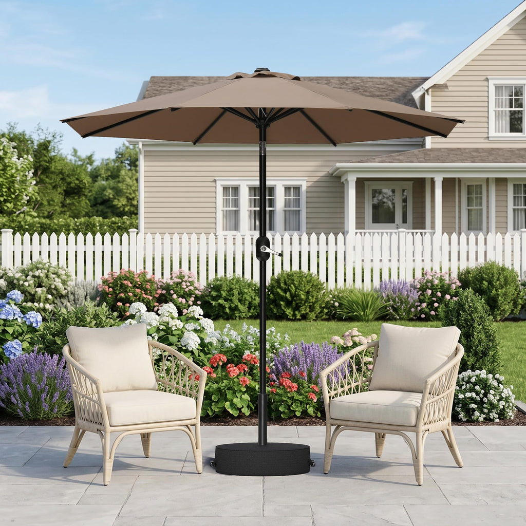 7.5' Aluminum Patio Market Umbrella with Base H6736