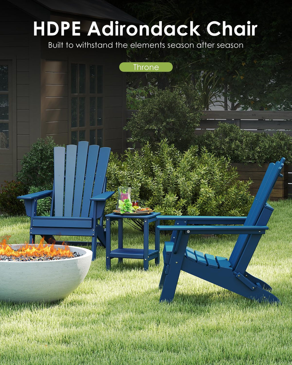 Blue Folding Adirondack Chairs Set of 2 Y83676