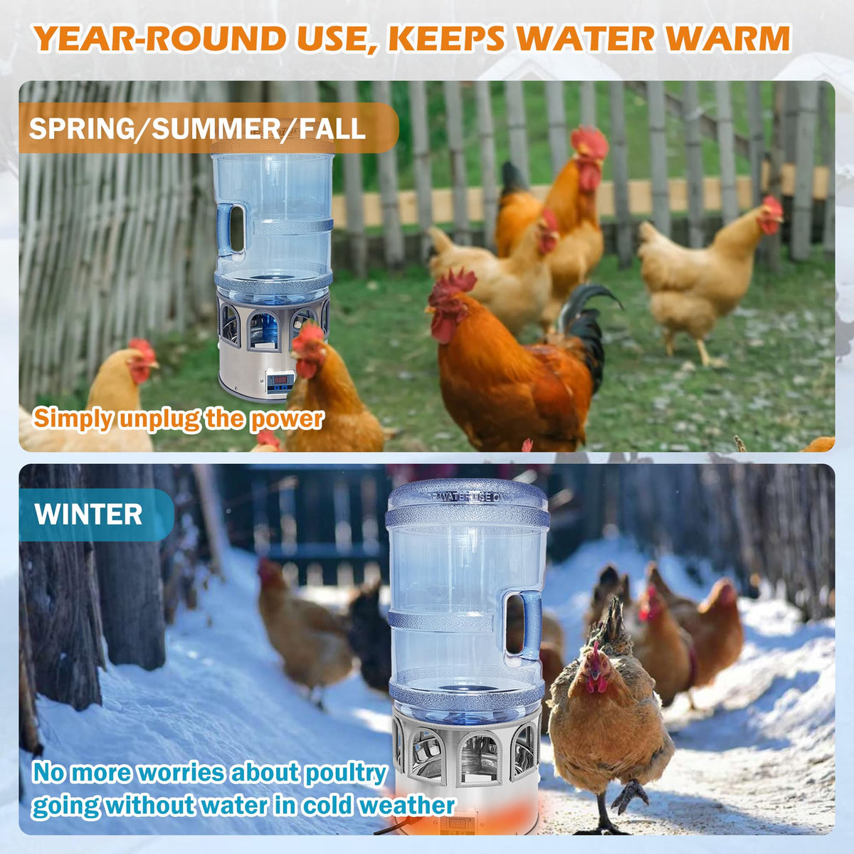 5 Gallon Heated Poultry Waterer I32476