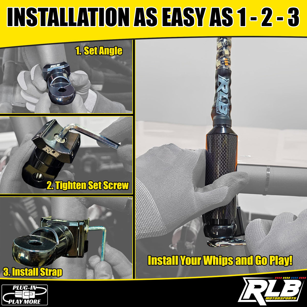 1.875" Whip Light Flag or Roll Bar Mount UTV Accessories X946156