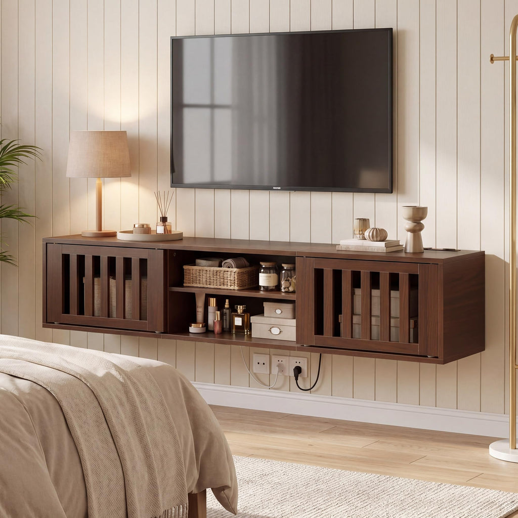 59" Floating TV Stand with Power Outlet C28580
