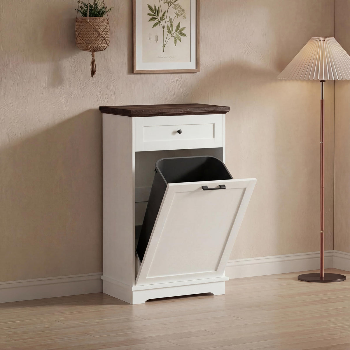 Double Tilt Out Trash Cabinet for 10 Gallon Trash Cans, Antique White L89407