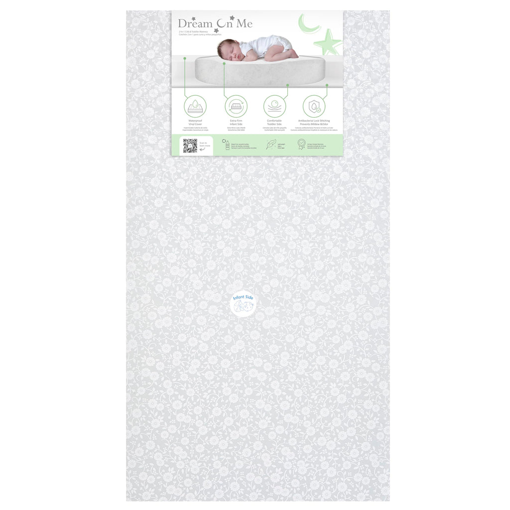 Grey Dual-Sided Crib and Toddler Bed Mattress K172243