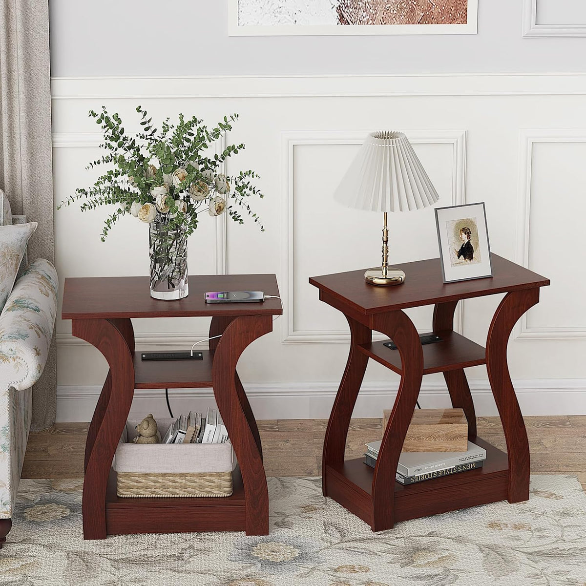 3 Tier End Table with Charging Station R646