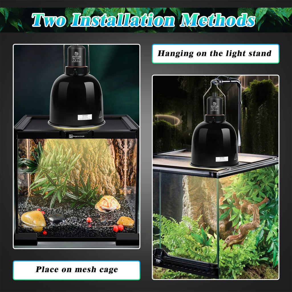 5.5 Inch Deep Dome Reptile Light Fixture with Dimming Thermostat T447898