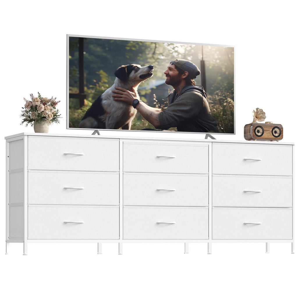 9 Fabric Drawers Dresser TV Stand U641