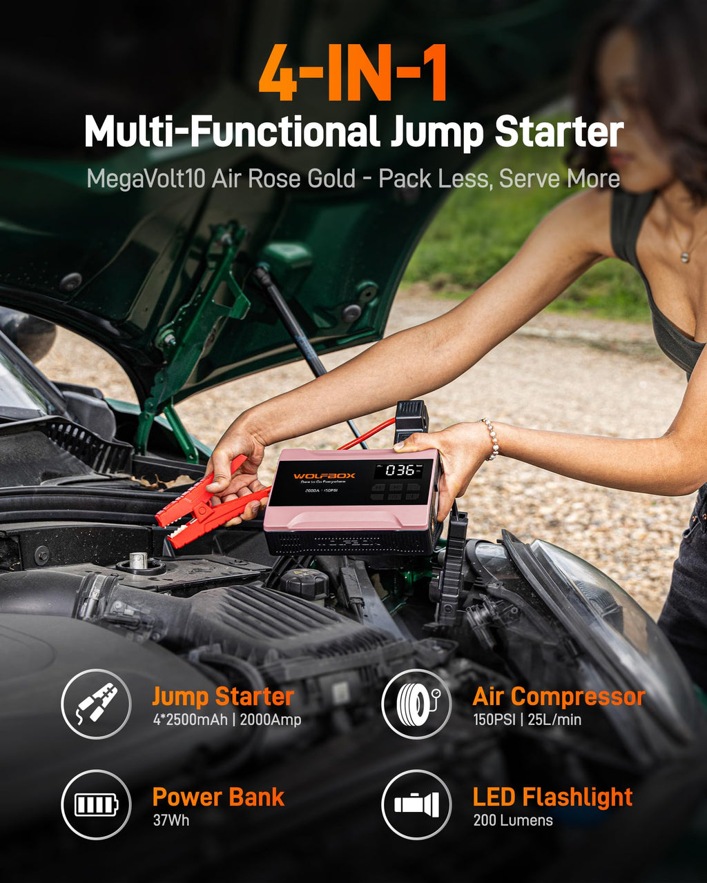 2000A Jump Starter with Air Compressor P472