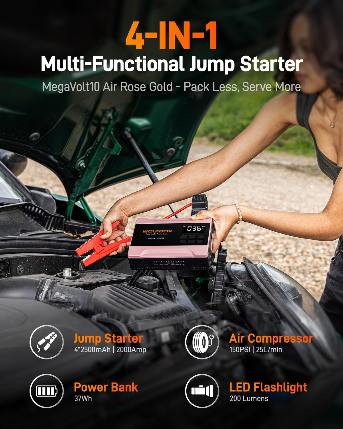 2000A Jump Starter with Air Compressor P472