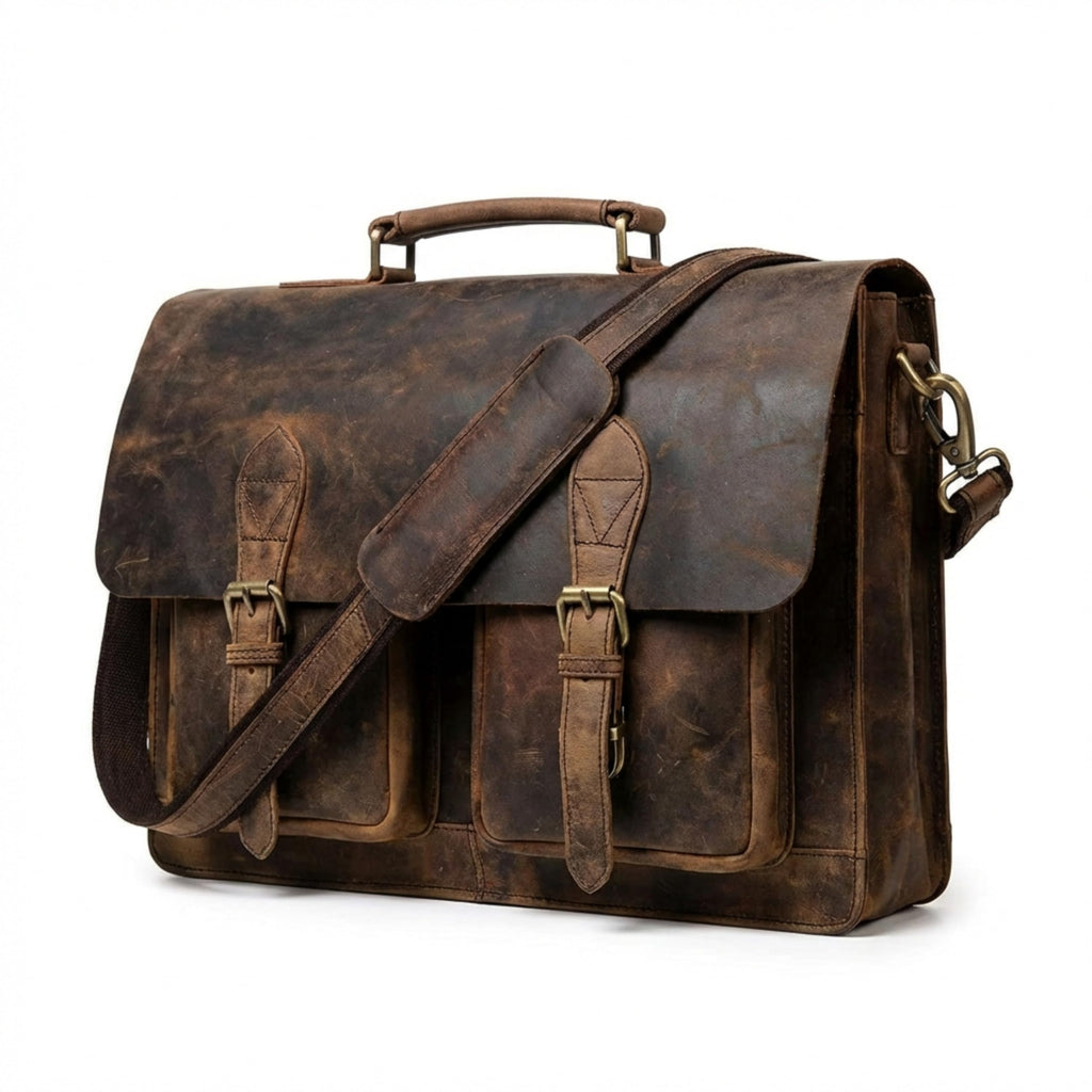 Retro Brown Laptop Messenger Bag Crossbody Travel Bag G132808