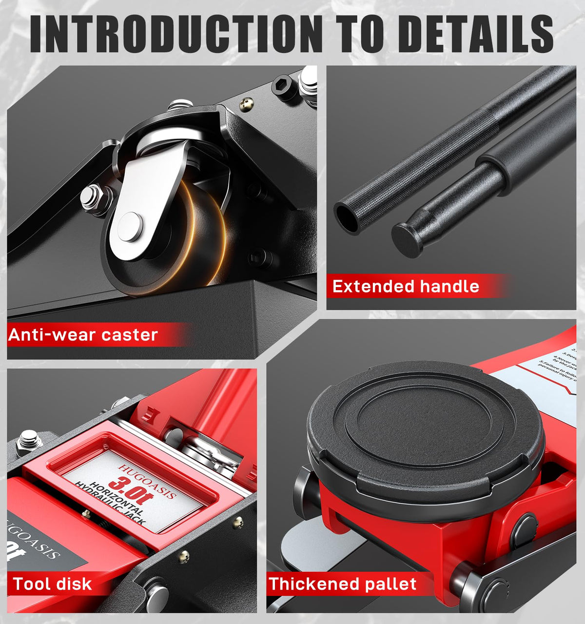 Low Profile Hydraulic Floor Jack 6600lbs Dual Piston Y164898