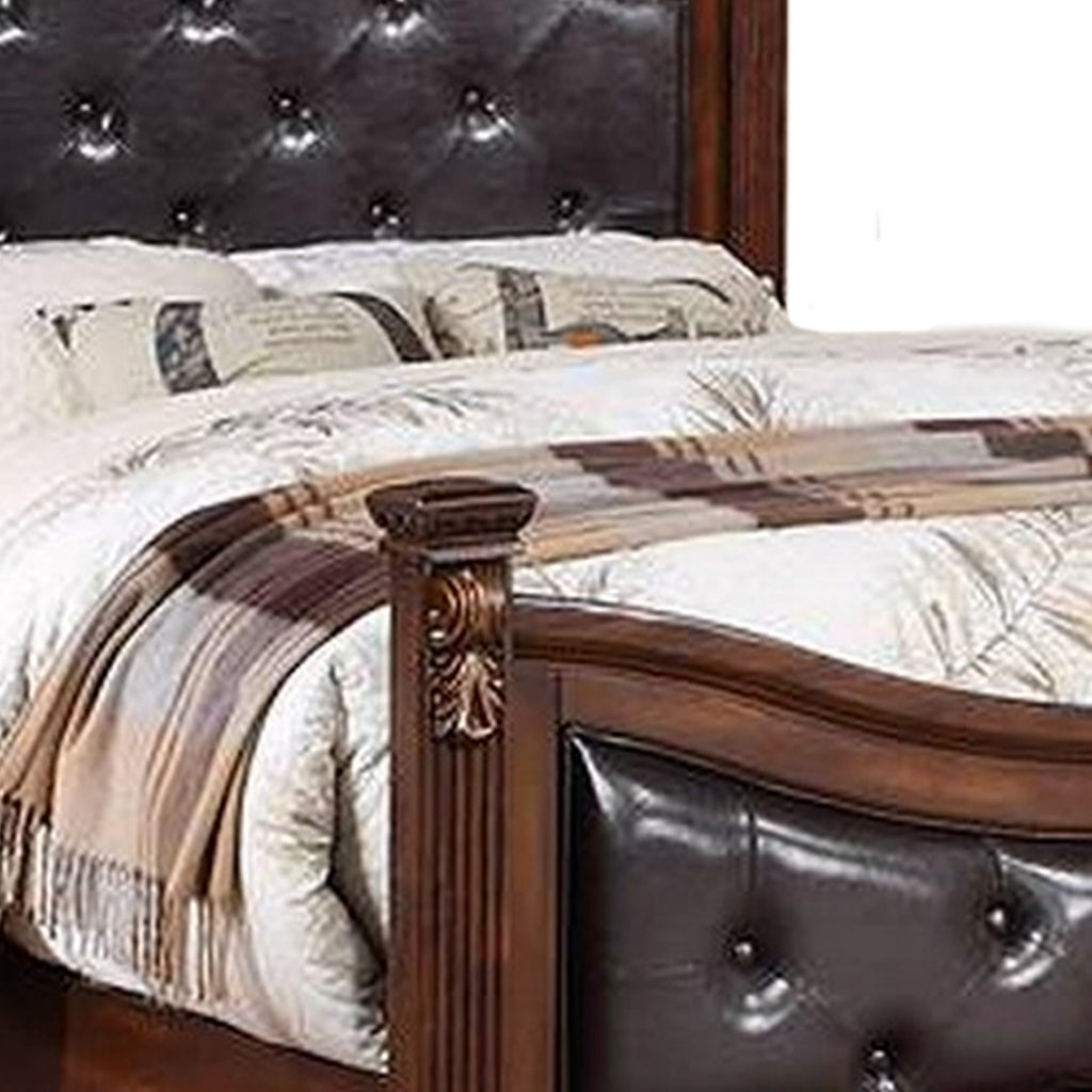 California King Button Tufted Upholstered Bed E8587