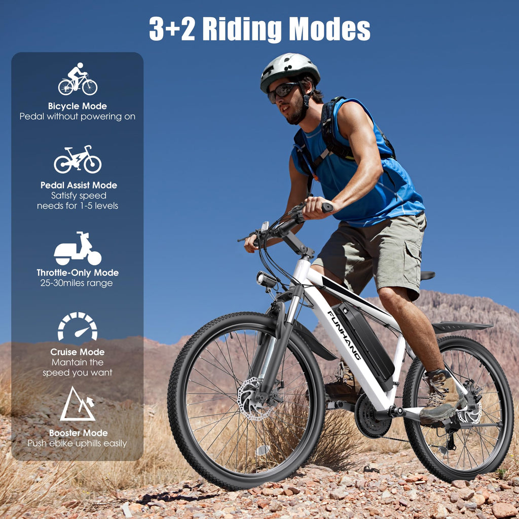 1000W 50Miles 26" Electric Mountain Bike with 48V Removable Battery H95134