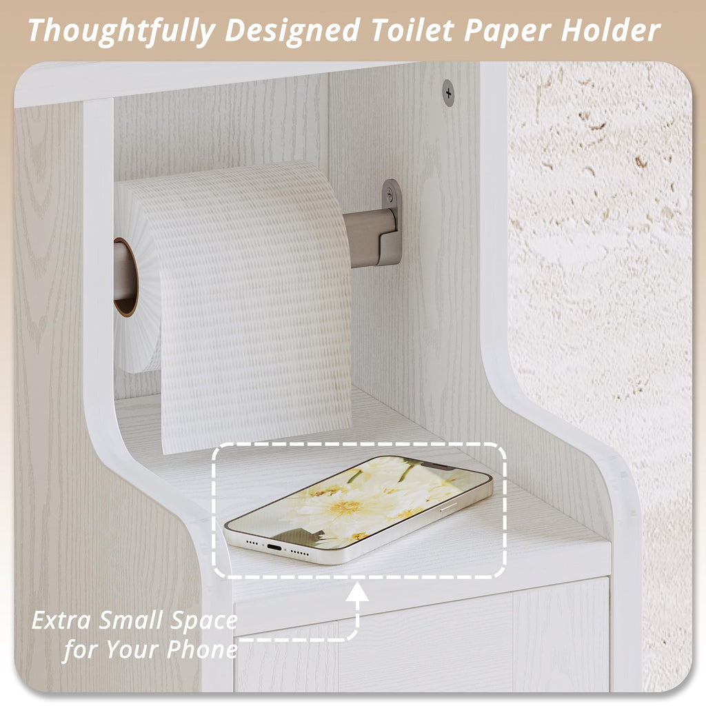 White Over The Toilet Storage Cabinet with Adjustable Shelves L90823