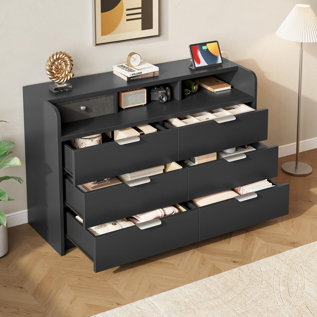 Black 9 Drawer Wood Dresser X1332
