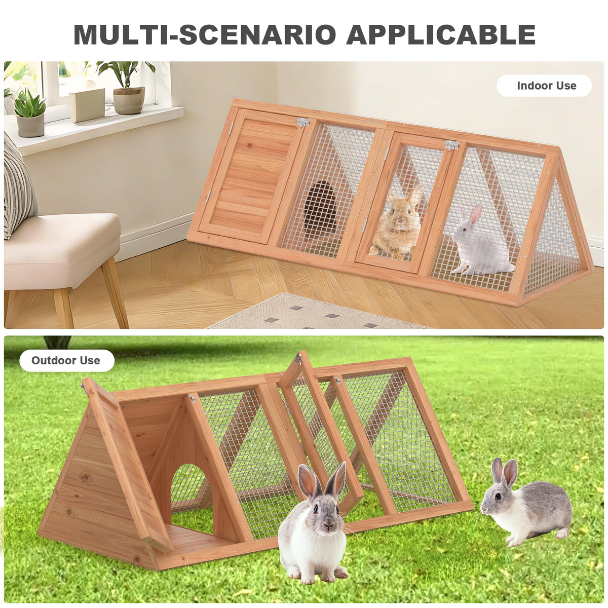 Wooden Chicken Coop and Rabbit Hutch H99947