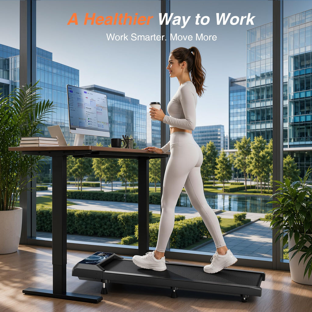 Walking Treadmill Pad with Adjustable 8% Incline and Handle Bar V816713