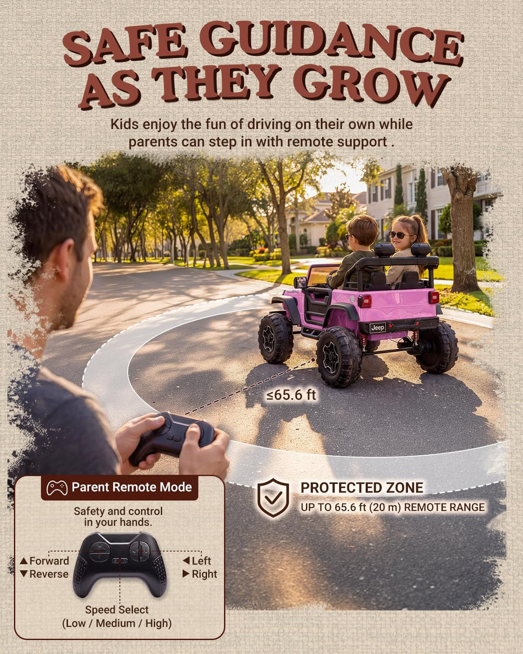 24V 2 Seater Ride on Car with Remote Control, Bluetooth (Pink) Z91664