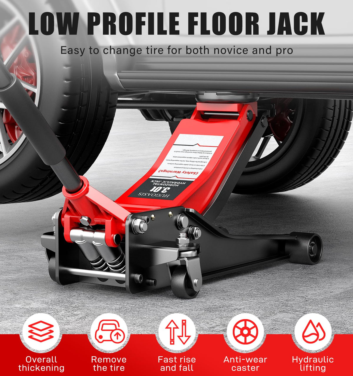 Low Profile Hydraulic Floor Jack 6600lbs Dual Piston Y164898
