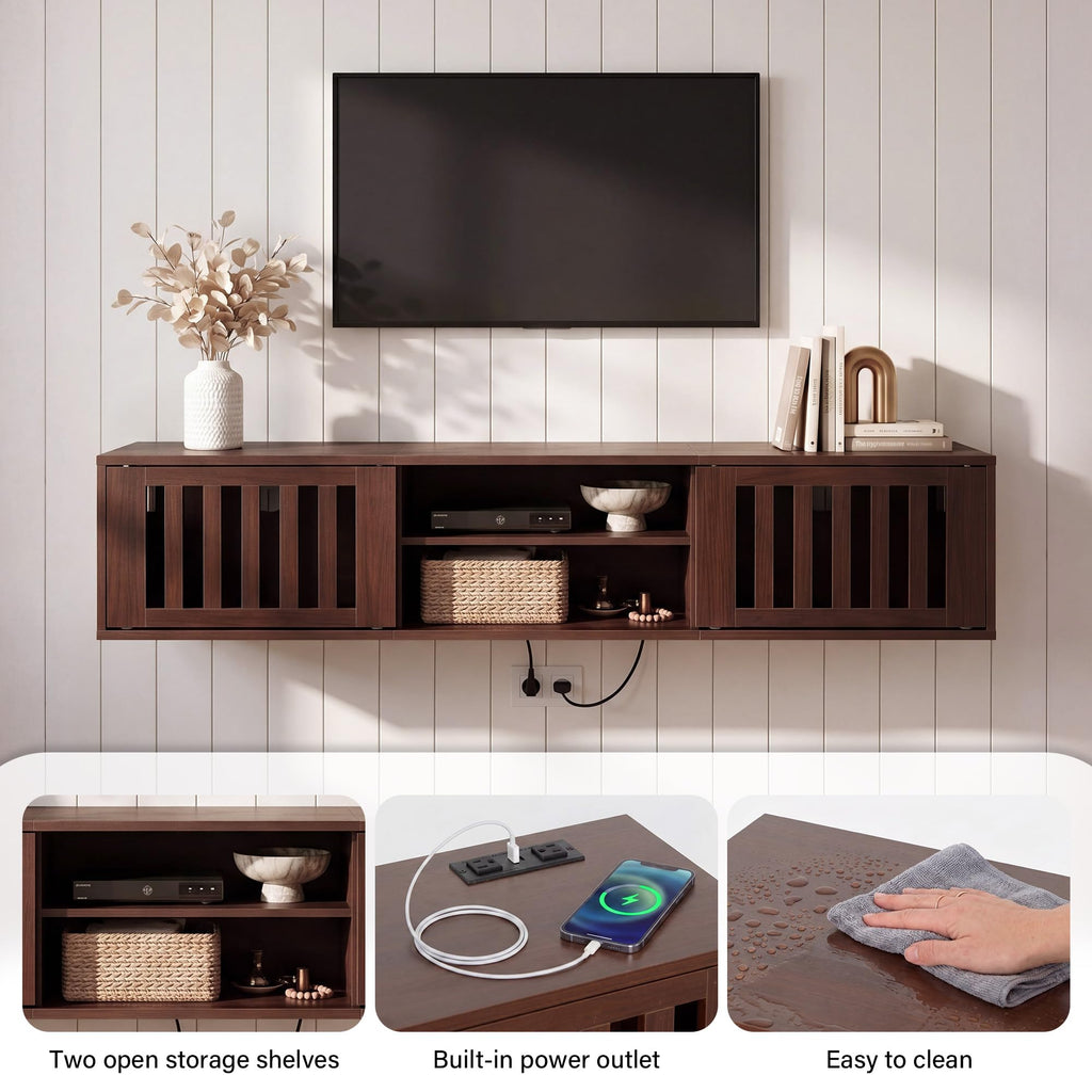 59" Floating TV Stand with Power Outlet C28580