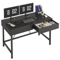 Black 40 Inch Small Desk with Wood Drawers L34205