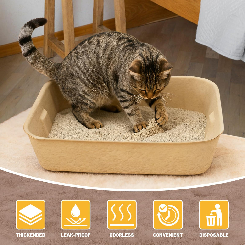 35"x27" Silicone Cat Litter Mat, 4 Pack Disposable Cat Litter Boxes C288815
