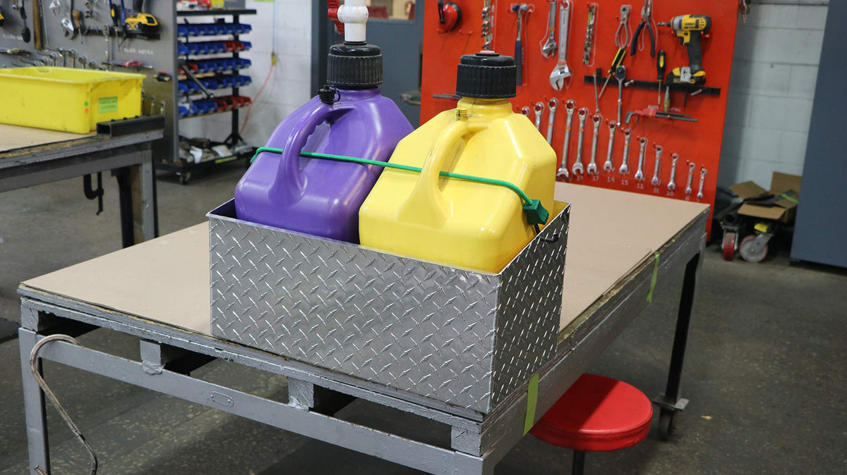 Heavy Duty Dual Gas Can Holder with Base for 5 Gallon Jugs X22001