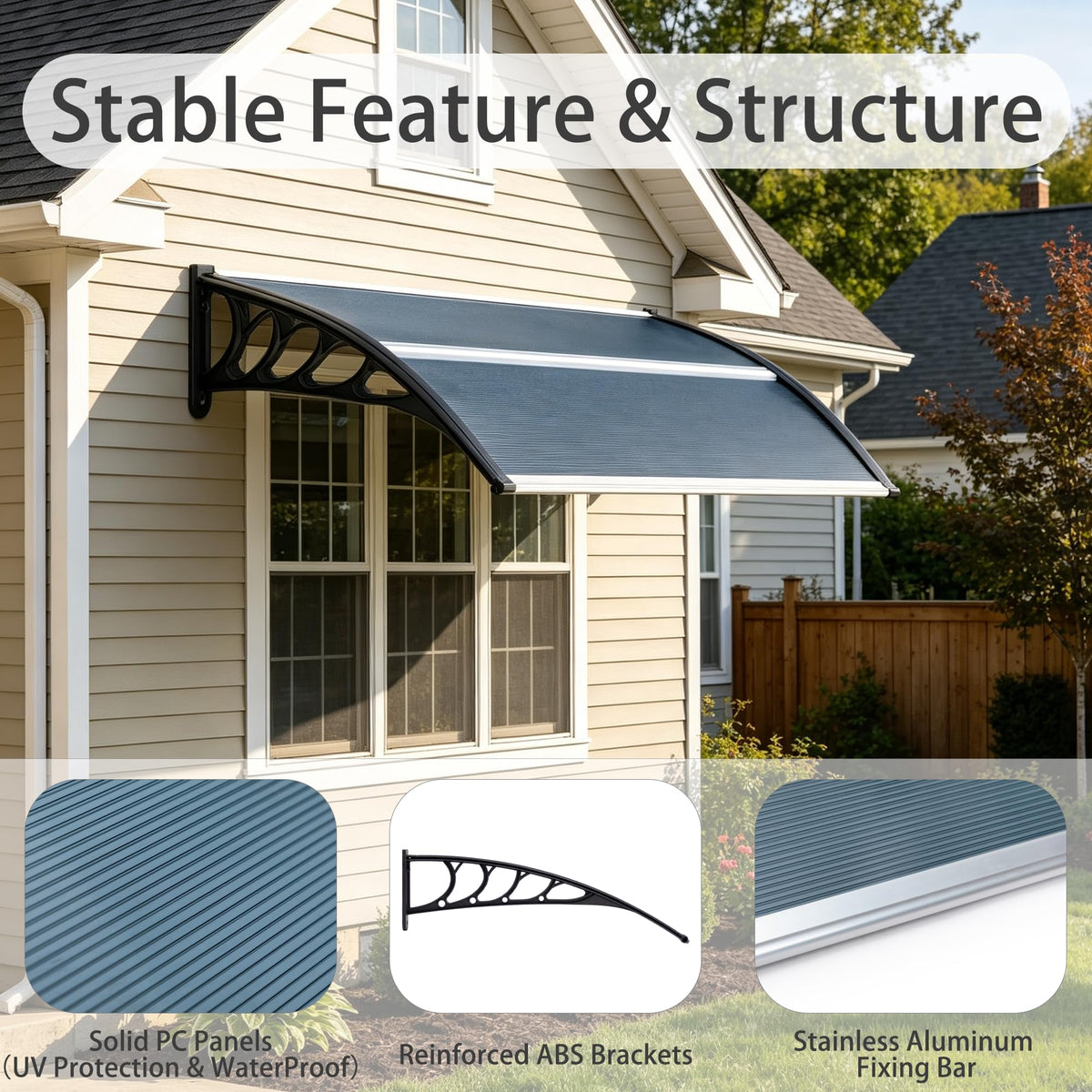 58.5x35 Inch Polycarbonate Patio Awning K188114
