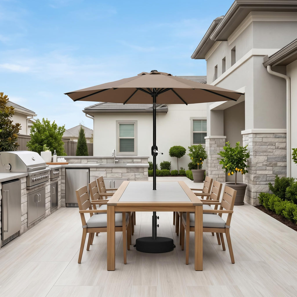 7.5' Aluminum Patio Market Umbrella with Base H6736