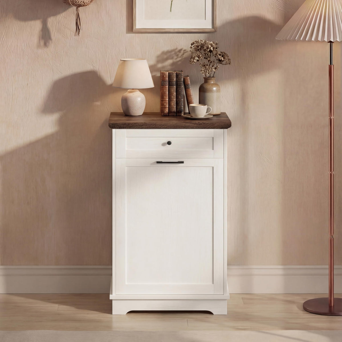 Double Tilt Out Trash Cabinet for 10 Gallon Trash Cans, Antique White L89407