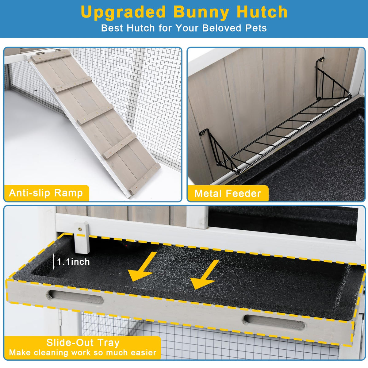 48" L 2-Story Rabbit Hutch with Ramp P614
