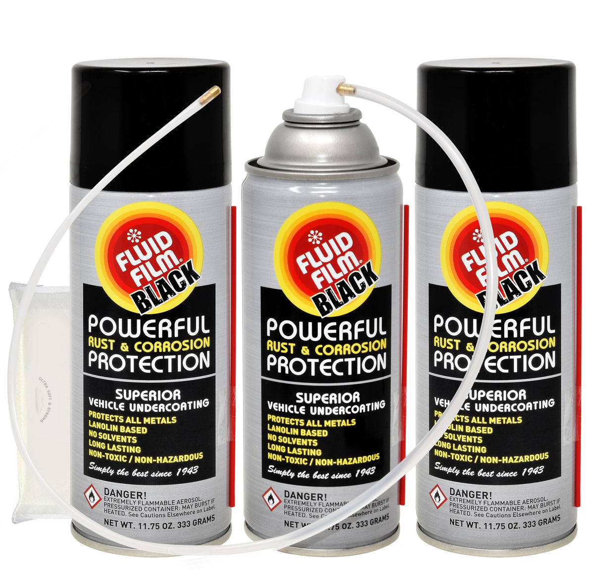 11.75 Oz Black Aerosol Spray Can 3 Pack I98496