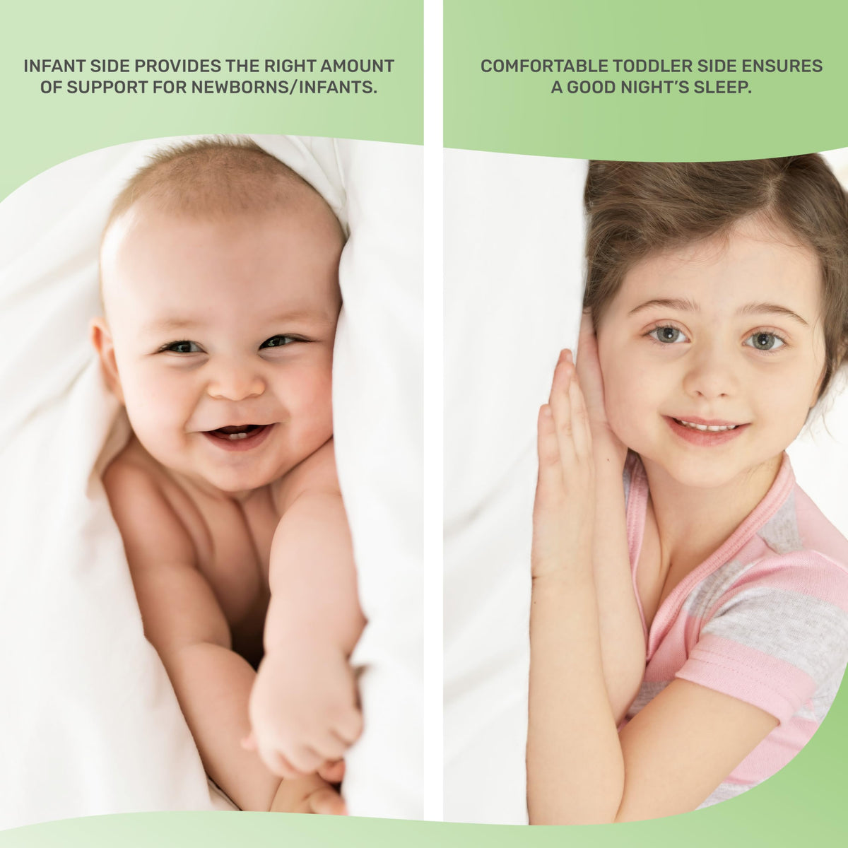 Grey Dual-Sided Crib and Toddler Bed Mattress K172243