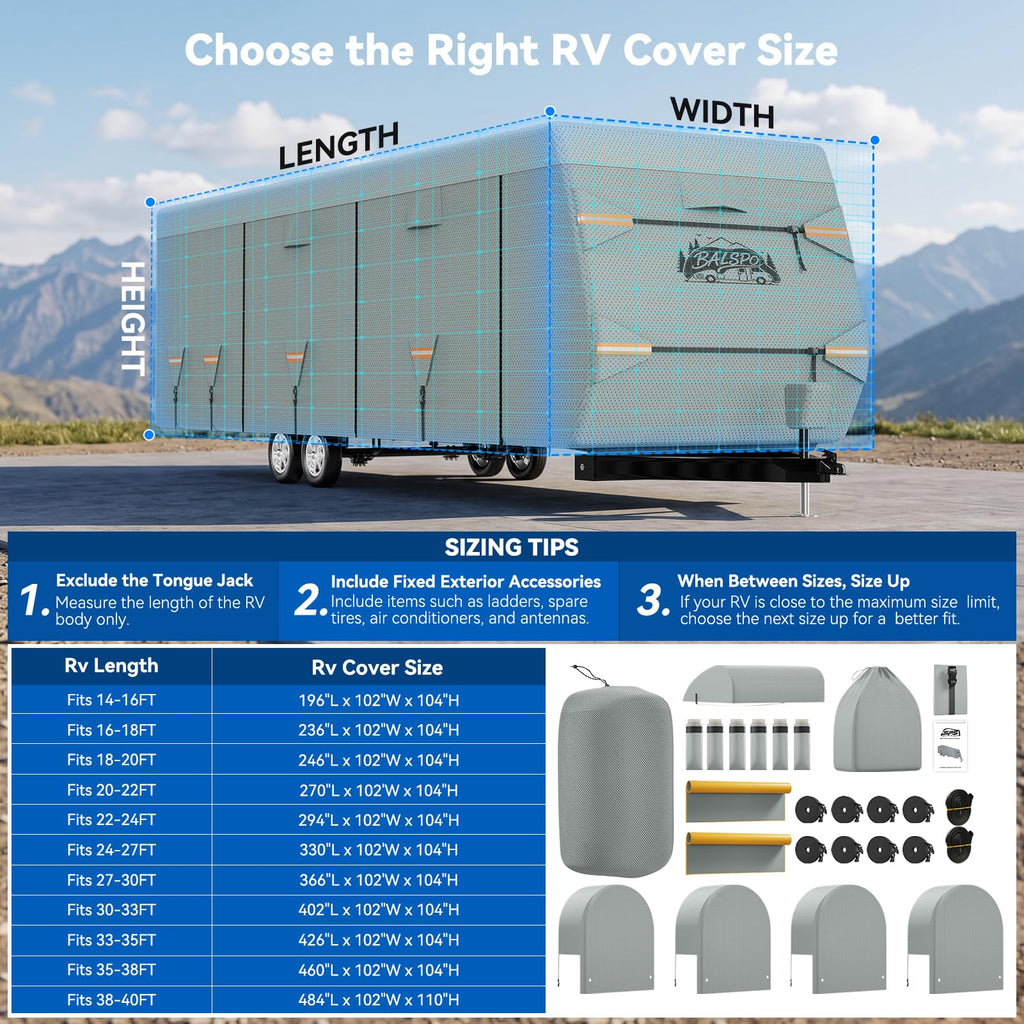 Heavy Duty Waterproof RV Cover 14-16ft G524