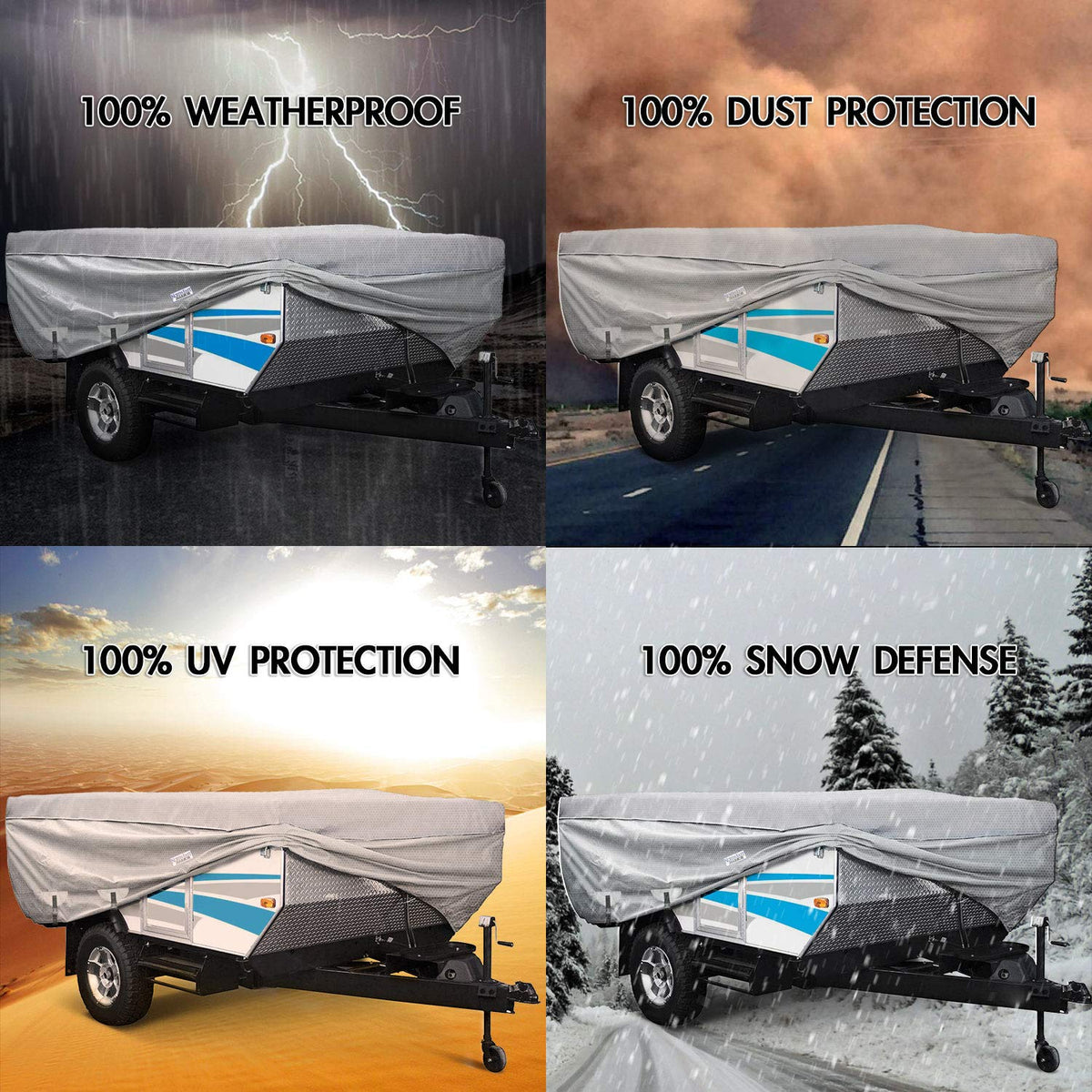 Waterproof Folding Camping Trailer Storage Cover 14'-16' C95800