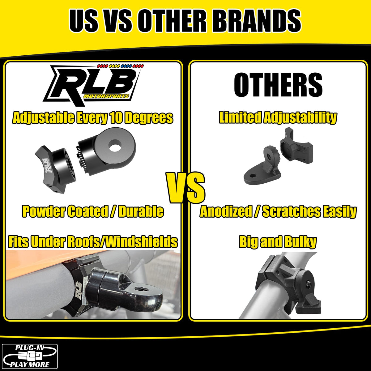 1.875" Whip Light Flag or Roll Bar Mount UTV Accessories X946156